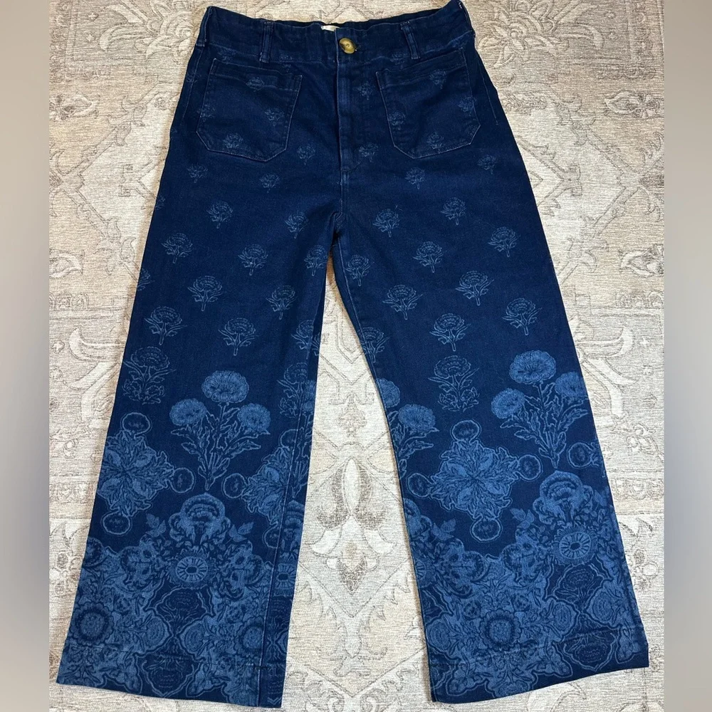 Anthropologie Maeve The Collette Cropped Wide Leg Jeans - Picture 4 of 8